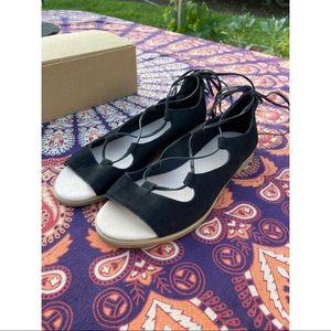 J.Jill Lace-Up Open-Toe Flats